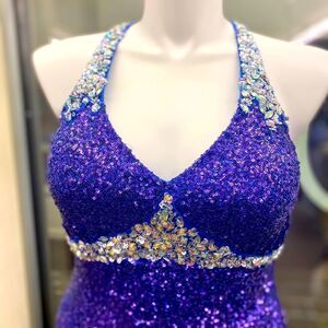 🛍️ Wink Prom Ladies 14 Blue Sequin Formal Gown